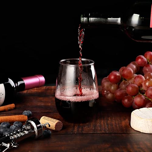 Miniatura 2 de SUT Copas de vino desechables transparentes, sin tallo, 16 onzas, irrompibles, paquete de 8, inastillables, reciclables, copas de vino de plástico