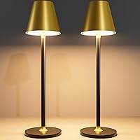 Vista 17 de Paquete de 2 lámparas de mesa inalámbricas, lámpara de escritorio recargable de 5000 mAh, luz nocturna LED regulable de 3 niveles para dormitorio