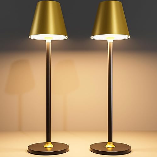 Modern LED CordlessTable Lamp,4000mAh Rechargeable Battery Desk lamp,3 Level Brightness