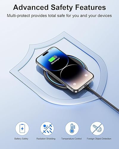 Miniatura 4 de Cargador inalámbrico rápido, almohadilla de carga NANAMI de 7.5 W, compatible con iPhone 15/14/13/12/SE 2/11/11 Pro/XS Max/XR/X/8, cargador Qi de 10