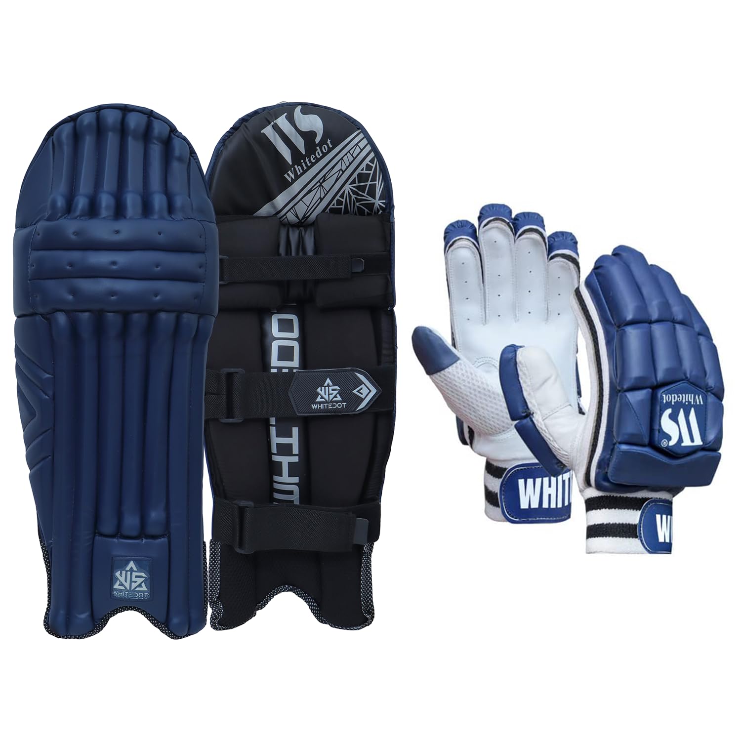 Whitedot Sports Combo Dot 2.1 Navy Blue Cricket Batting and Leather Batting Gloves, Suitable for Men/Adult/Large, Left Hand-image-18
