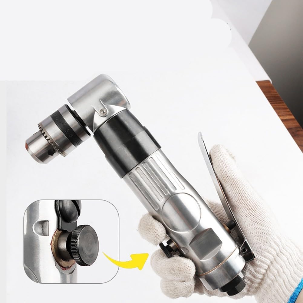Trapano pneumatico ad angolo retto 90 gradi trapano pneumatico reversibile compatto design gomito ad alta coppia corpo in lega di zinco per spazi ristretti Uso industriale