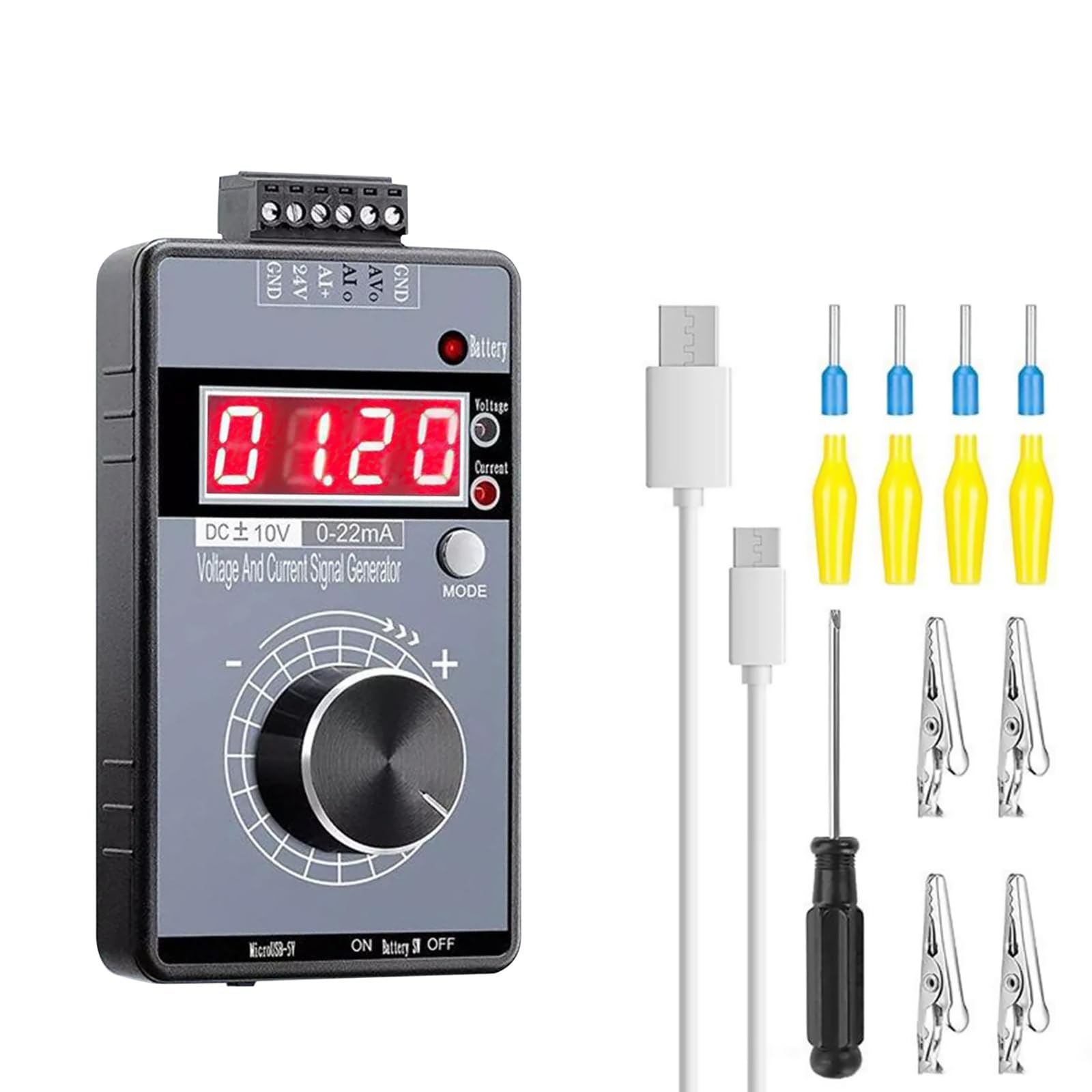 Multifunctional Signal Generator, DC 0-10V 0/4-20mA Current Voltage Signal Generator, Accuracy of 0.01