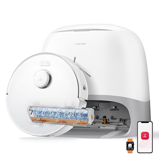 roborock Qrevo Curv 2 Flow Robot Vacuum and Mop, SpiraFlow Real-Time Self-Cleaning Roller Mop, 20,000 Pa, Dual Zero-Tangle System, AI Obstacle Avoidance, Heat-Washes & Dries Mop, Carpet Protection