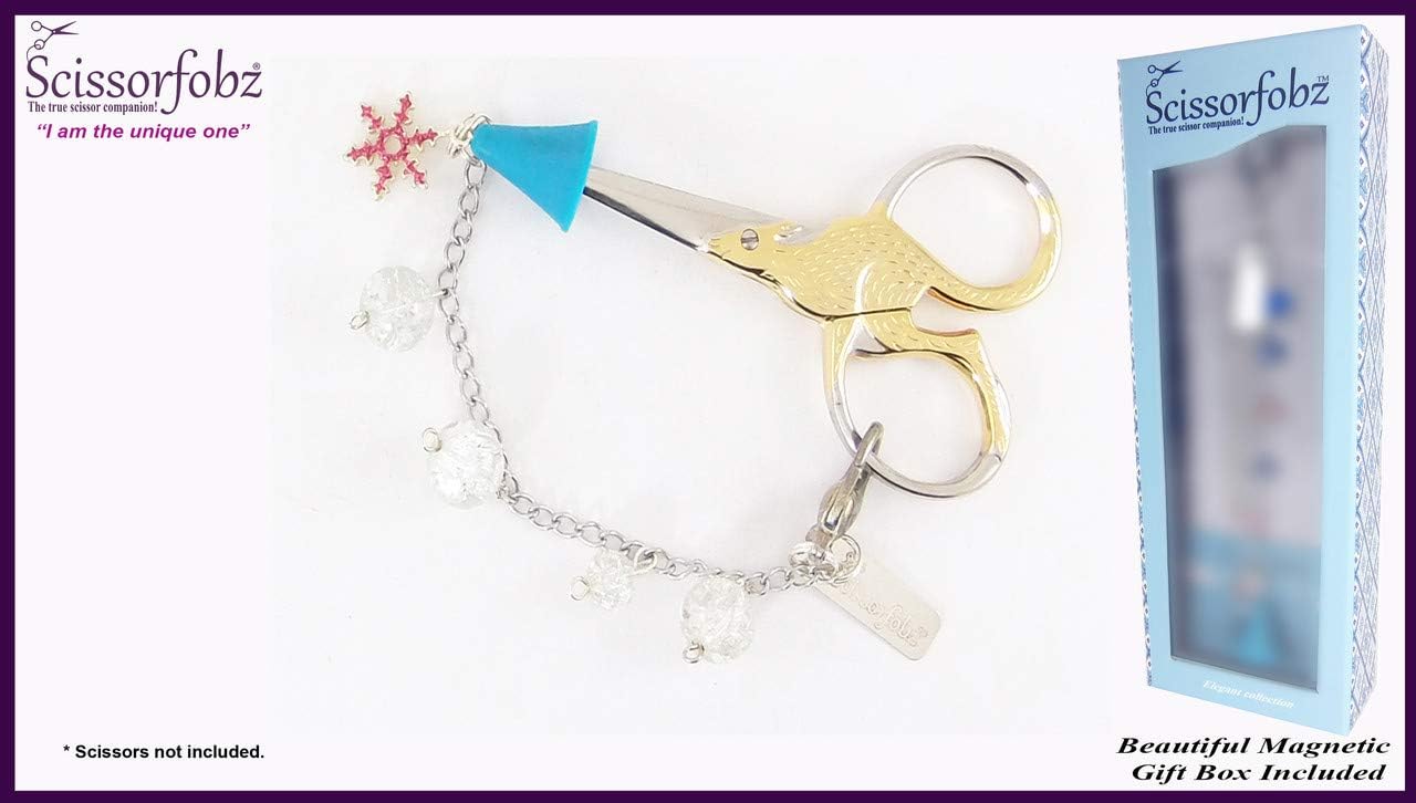 Scissors Fobs Elegant Collection - Key Ring Key chain Bracelet Wristlet Purse Backpack Bag Charm- Quilters Sewers Embroidery Gifts. Beautiful Gift Box Included. E15000403