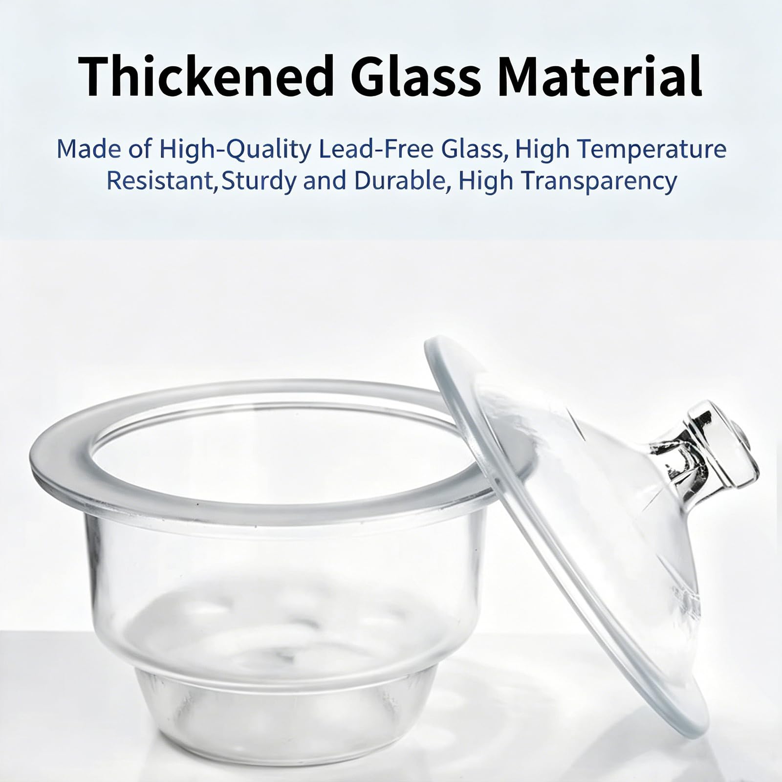 Vakuumkammer aus transparentem Glas, Laborglas-Exsikkatoren mit Porzellan, eingebauter Porzellanplatte, 120 mm-400 mm Innendurchmesser optional, gute Abdichtung, zur Feuchtigkeitsentfernung(120ml)