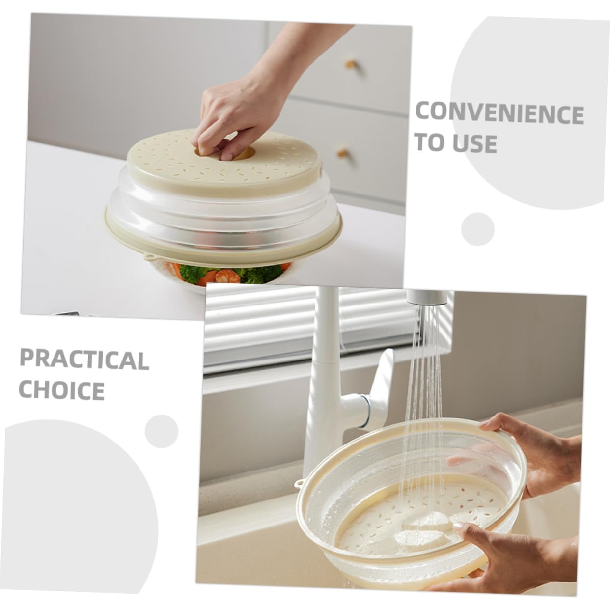 4 Cubiertas Plegables para Microondas, Tapa de Protección contra Salpicaduras para Alimentos, Fundas Reutilizables Fácil Almacenamiento para Cocina Color Aleatorio