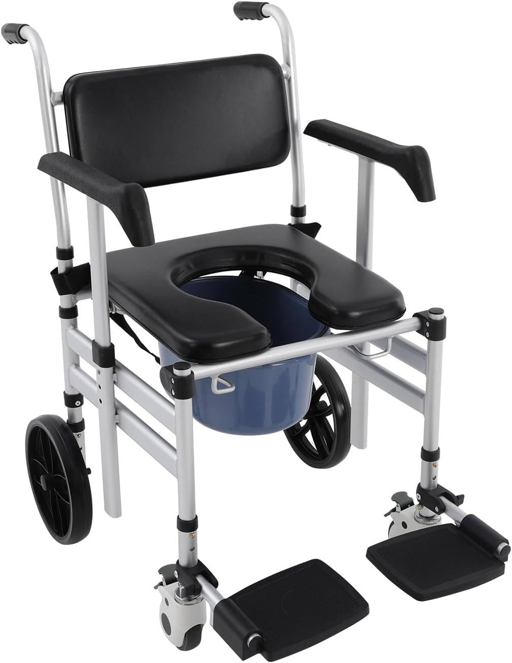 GAYAYAS Bedside Commode with Wheels, Folding Raised Toilet Seat