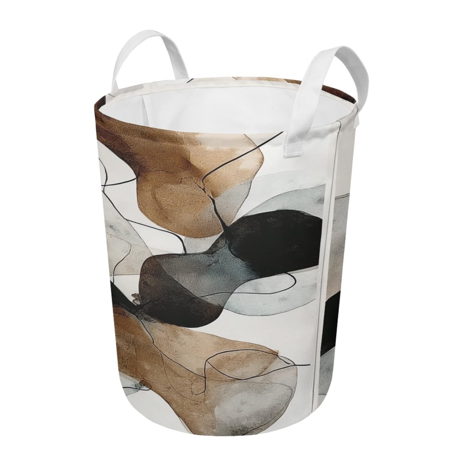Panier à linge pliable marron noir en tissu Oxford pour chambre et salle de bain