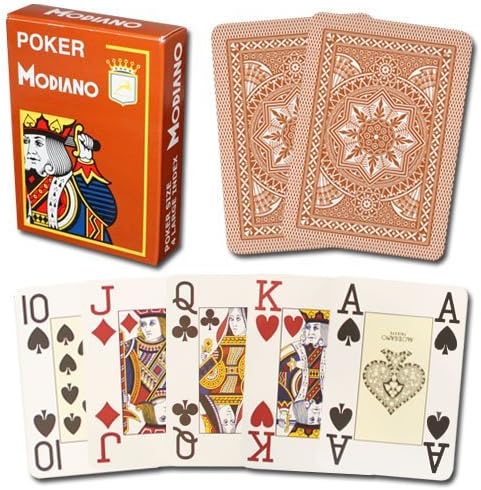 Poker stuff India 100% Plastic Playing Cards Cristallo 4 Pip Jumbo Index for Fun Party Game Casino (Brown)