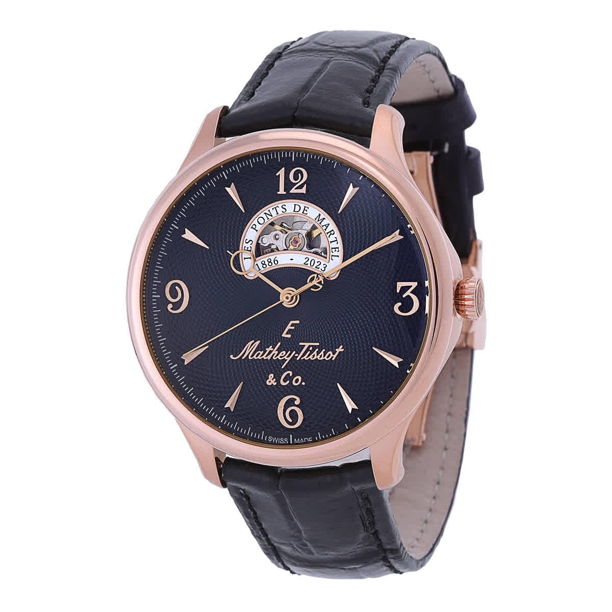 Mathey-Tissot Leather Black Dial Analog Watches for Men-Mc1886Cn (B0C84BP37D) Amazon Price History, Amazon Price Tracker