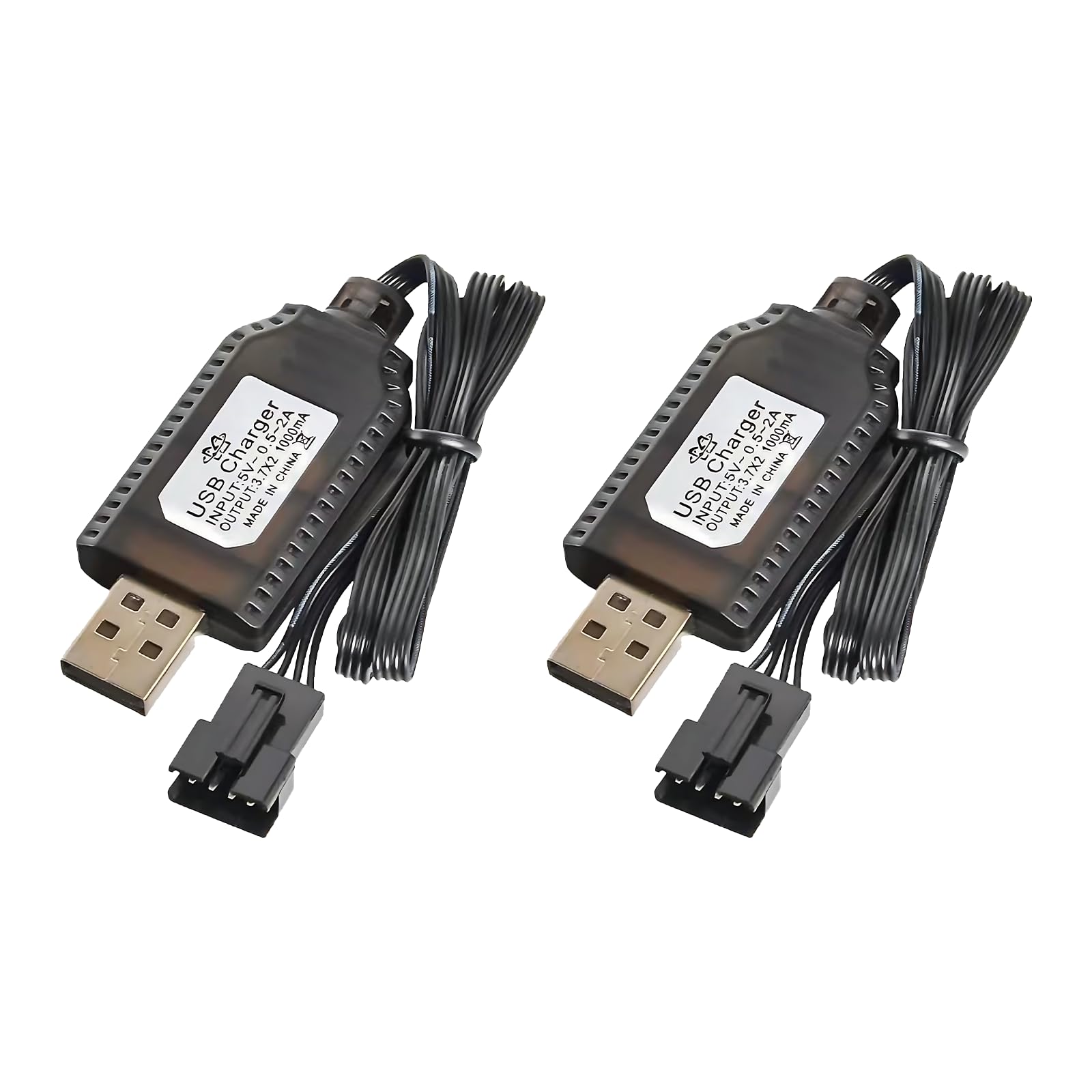 2SZT. 7,4 V USB kabel ładujący z łącznikiem SM-4P, kabel ładujący RC do akumulatora LiPo Plug Zabawki Efektywne ładowanie Kompatybilne z samochodem, łodzią, samolotem, dronem i innymi sterowanymi
