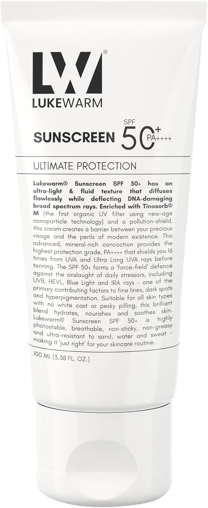 Sunscreen SPF 50+ PA++++ | Hybrid Sunscreen | Water & Sweat Resistant | UVA-UVB Protection | Maximum Sun Protection | Broad Spectrum | All Skin Types