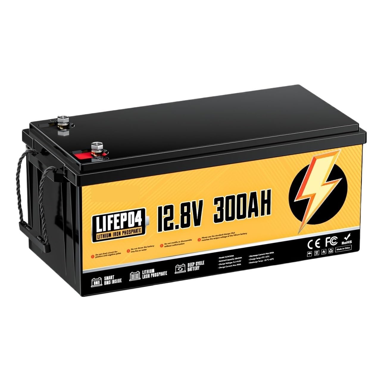 Batteria Al Litio 12V Capacità Nominale 100AH ​​200AH 300AH | Capacità nominale LiFePO4 1280/2560/3480WH(12V 300Ah)
