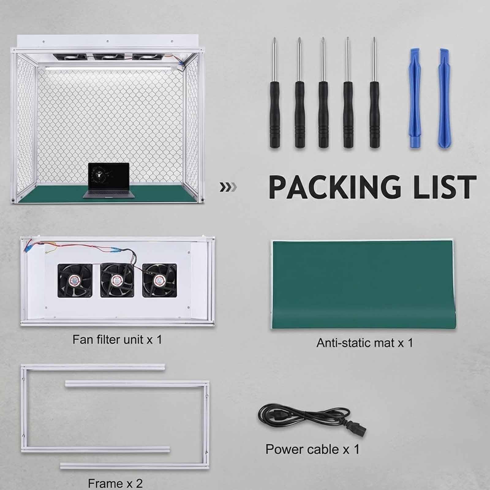 Campana De Flujo Laminar Con Triple Ventilador, Campana De Flujo Laminar Vertical Con Filtro, Mesa De Trabajo Limpia Con Flujo De Aire Libre De Polvo, Área De Trabajo De 26x12x20 Pulgadas, Para