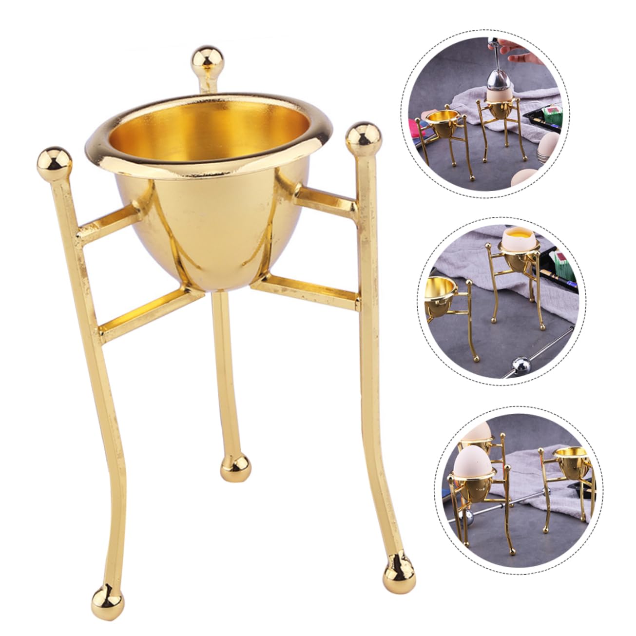 2pièces Support à Œufs Pur Triangle Doré pour Œufs Durs Et Décoration De Pâques Élégant Et Pratique pour Table Et Cuisine