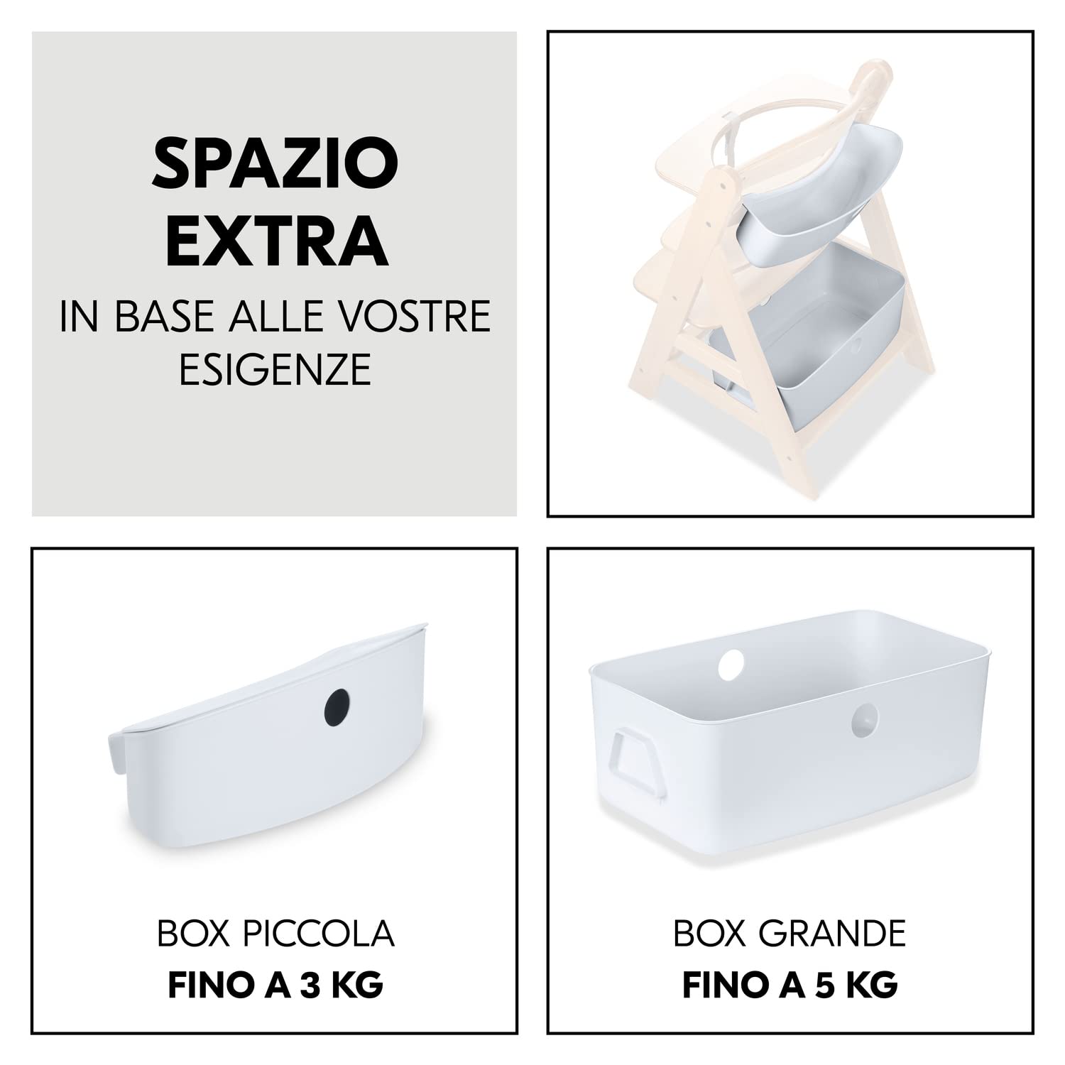 hauck Set Organizer per Seggiolone Alpha+ e Beta+, Alpha Box Set Bianco