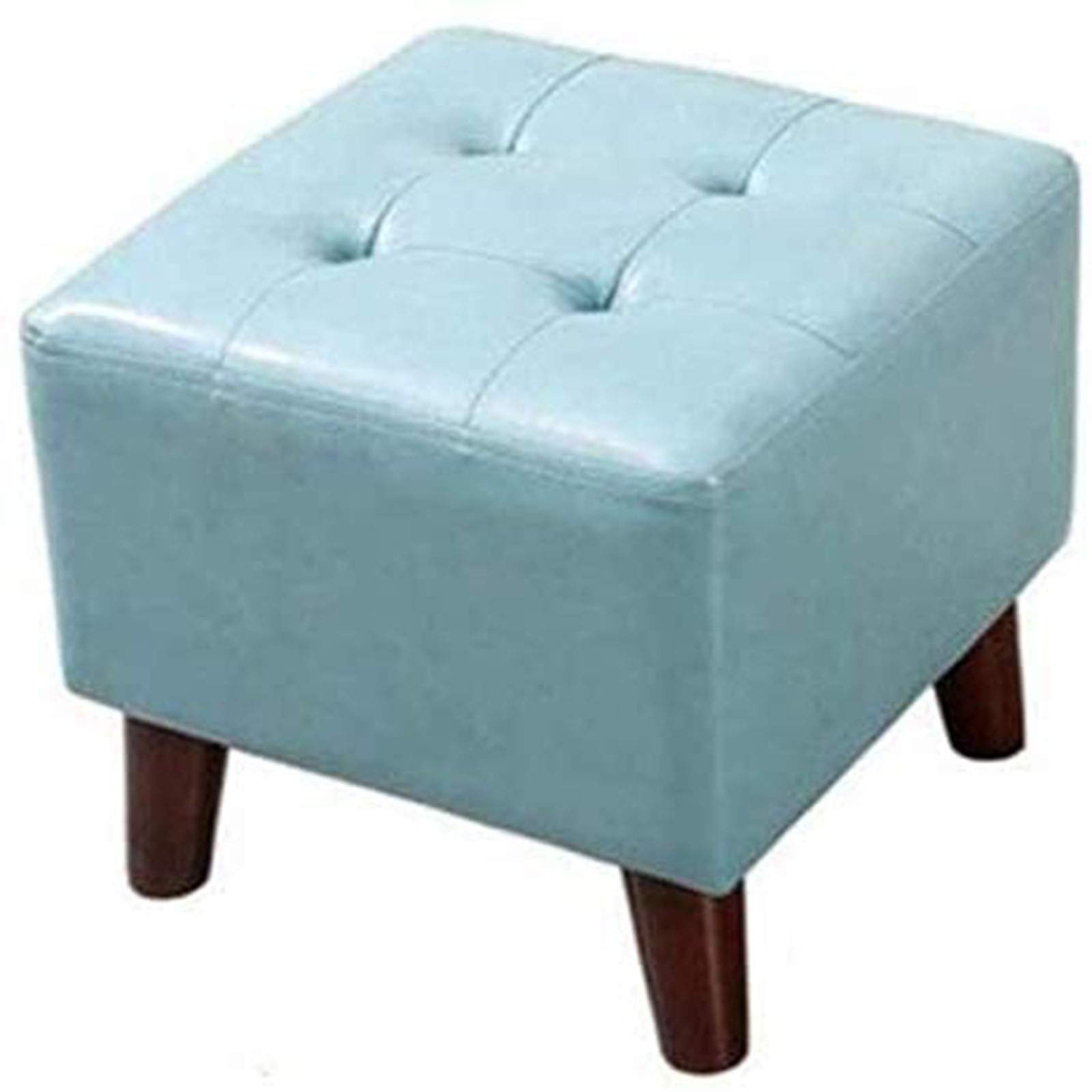 Repose-pieds tabouret de canapé en bois et cuir pour salon