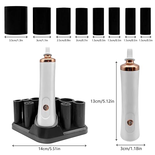 Miniatura 8 de ZLMONDEE Batidora de esmalte de uñas, mezclador de esmalte de uñas, mezclador eléctrico portátil de pegamento para pestañas con 2 conectores y 8