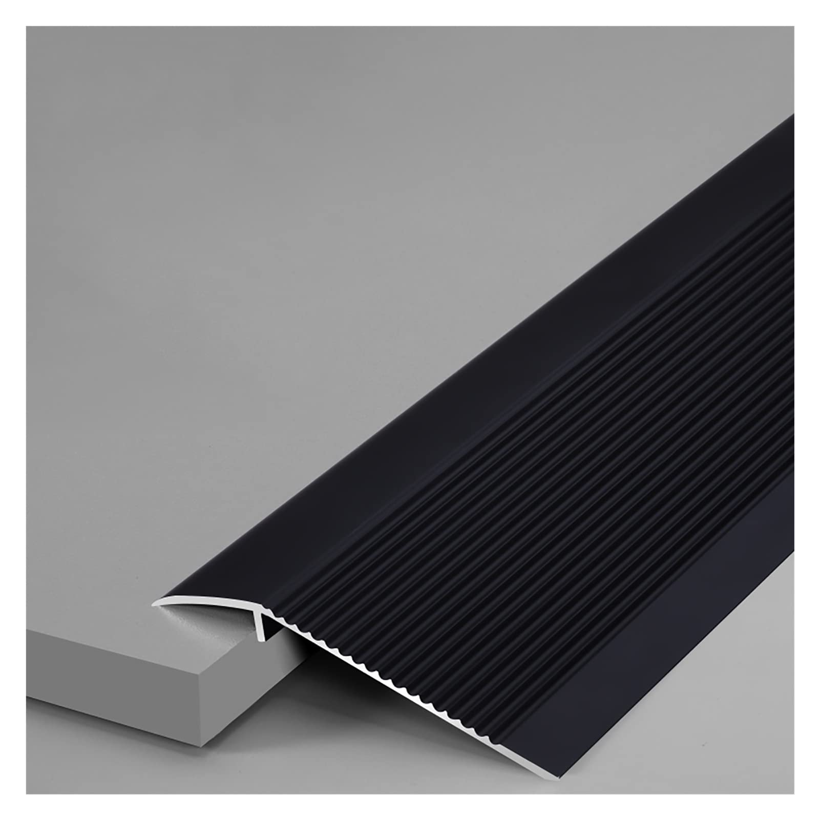 Doorway Threshold Floor Reducer for Wood to Tile,Metal Floor Transition Strip for Uneven Flooring, Carpet to Tile, Laminate to Floor Tiles(Black)