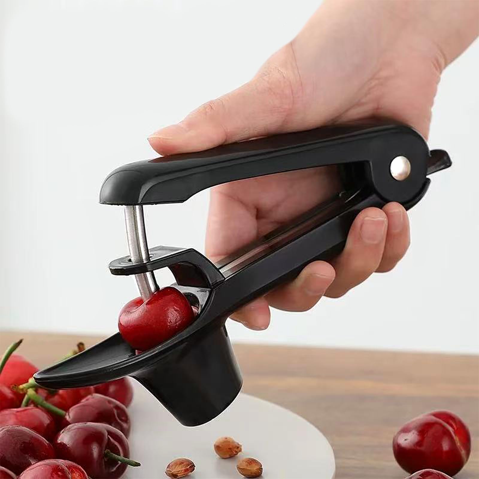 Dénoyauteur de Cerises,Cerises Prunes Fruits Dénoyauteur Manuel Multifonctionnel,Dénoyauteur Portable,Cuisine pour Fruit Dénoyauteurs (Noir）