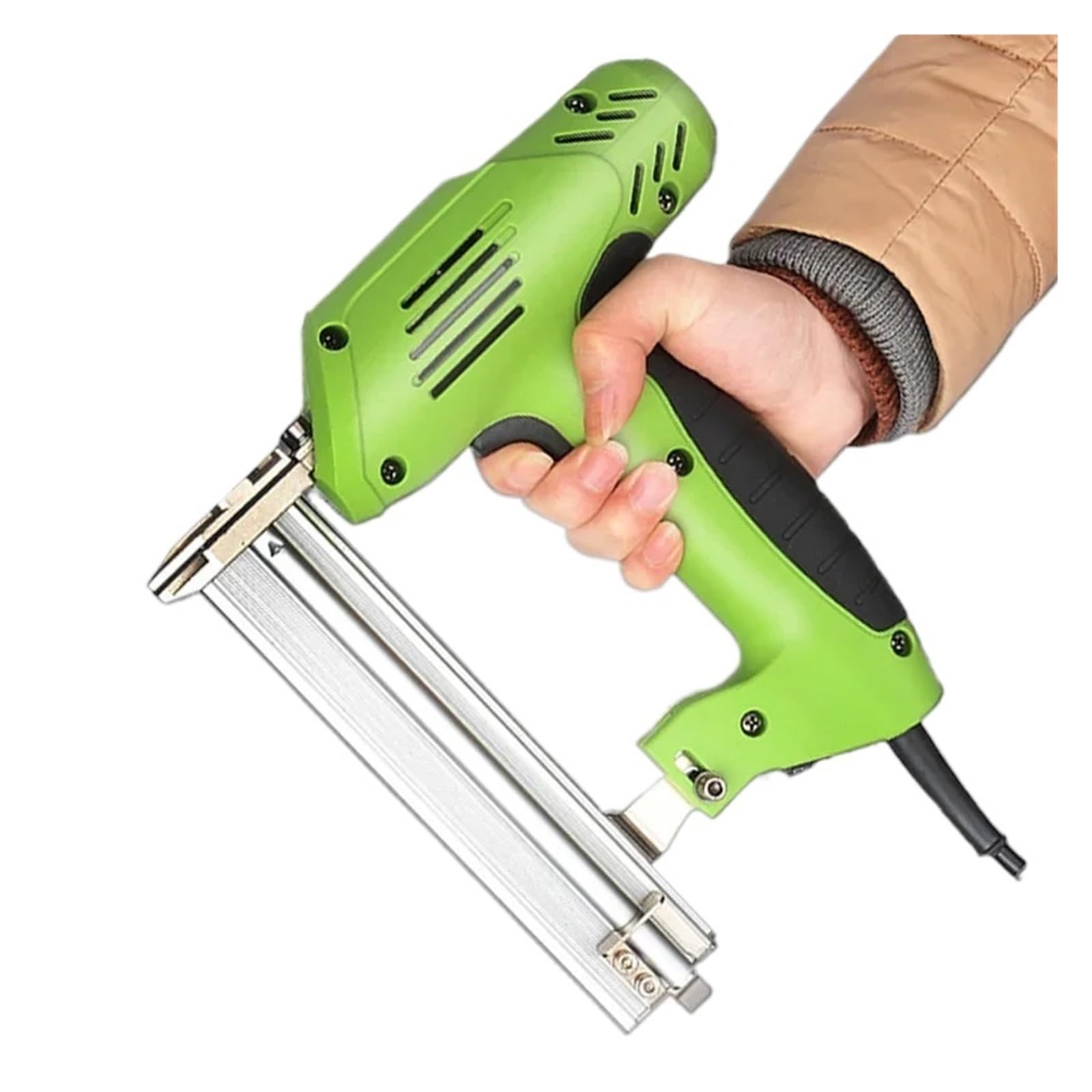 Pistola Sparachiodi Elettrica F30 Da 1800W Mobili Fai-da-te Costruzione Di Chiodi Utensili Elettrici Cucitrice For Telaio For La Lavorazione Del Legno Sicurezza e comodità(Rot)
