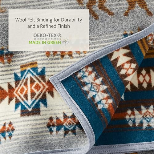 Image of Pendleton Jacquard Wool Throw, 64 x 64-Inch Reversible All-Season Blanket