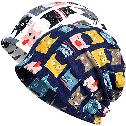 Paladoo Chemo Caps Cancer Headwear Infinity Scarf for Women (2pack cat)