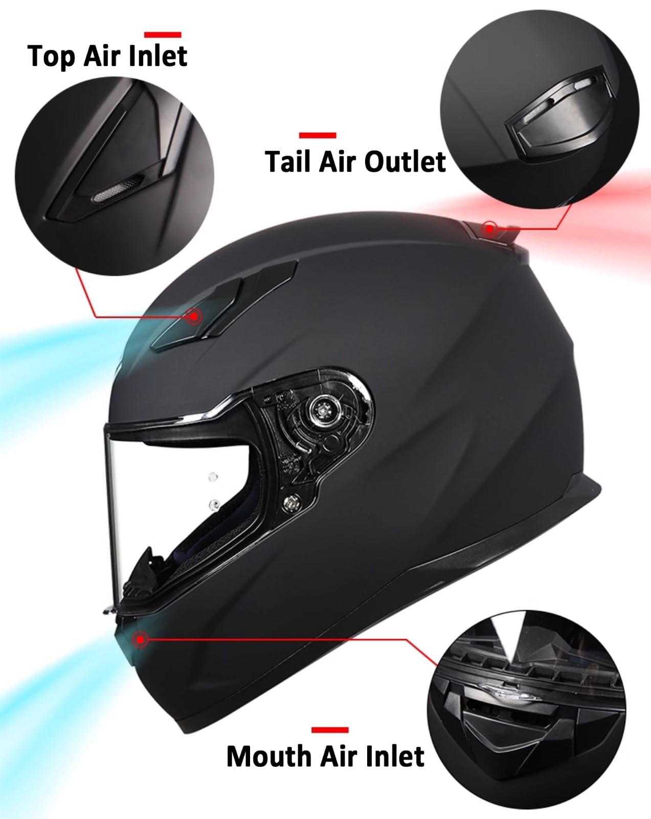 Integralny Kask Motocyklowy, Kask Motocrossowy Z Wizjerem Słonecznym Dla Mężczyzn I Kobiet, Homologowany Kask Skuter ECE 22.06, Integralny Kask Ochronny Przeciwuderzeniowy