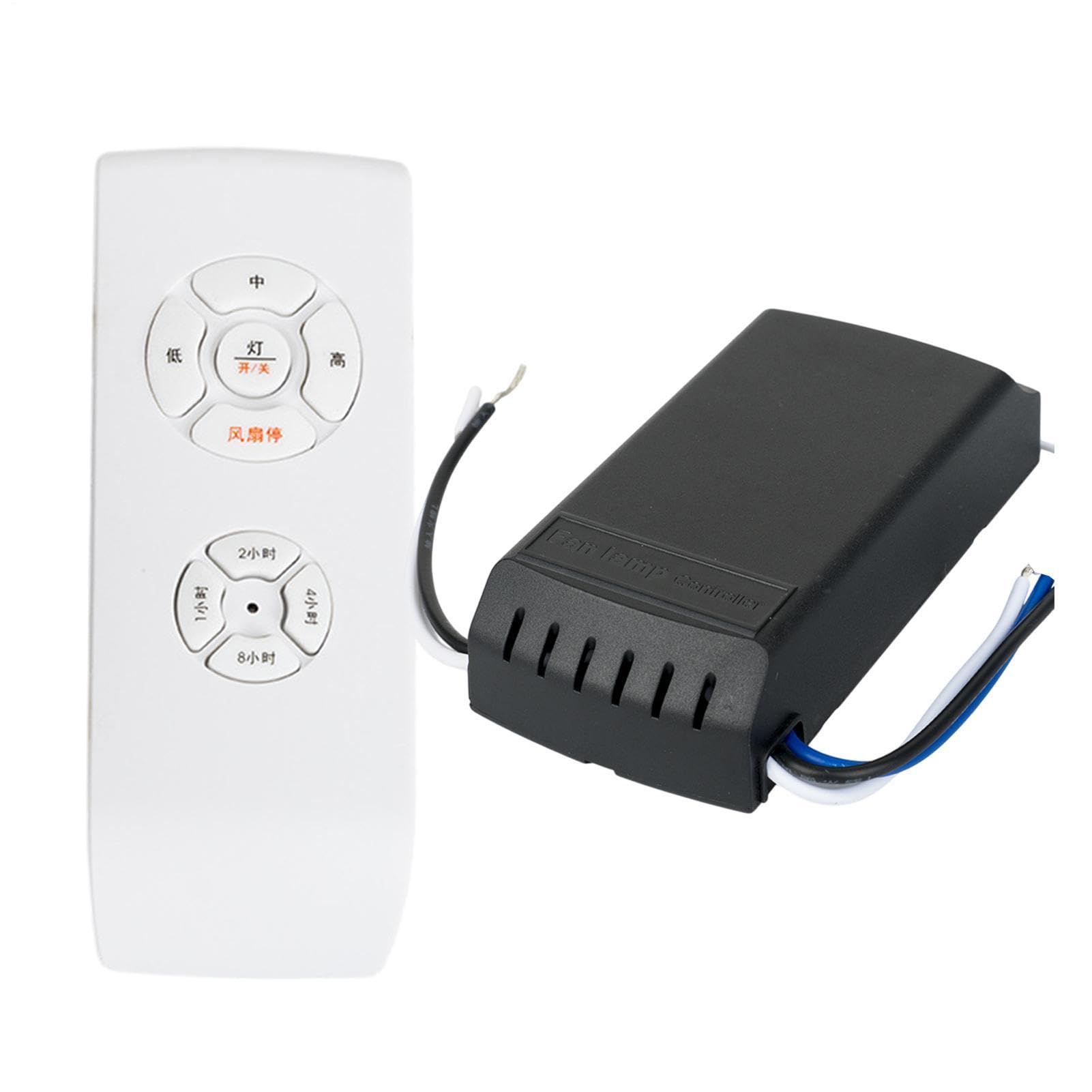 Ventilador de techo con mando a distancia, juego de mando a distancia universal, controlador de luz con receptor, ajuste de 3 velocidades, control inalámbrico para ventilador y lámpara, fácil