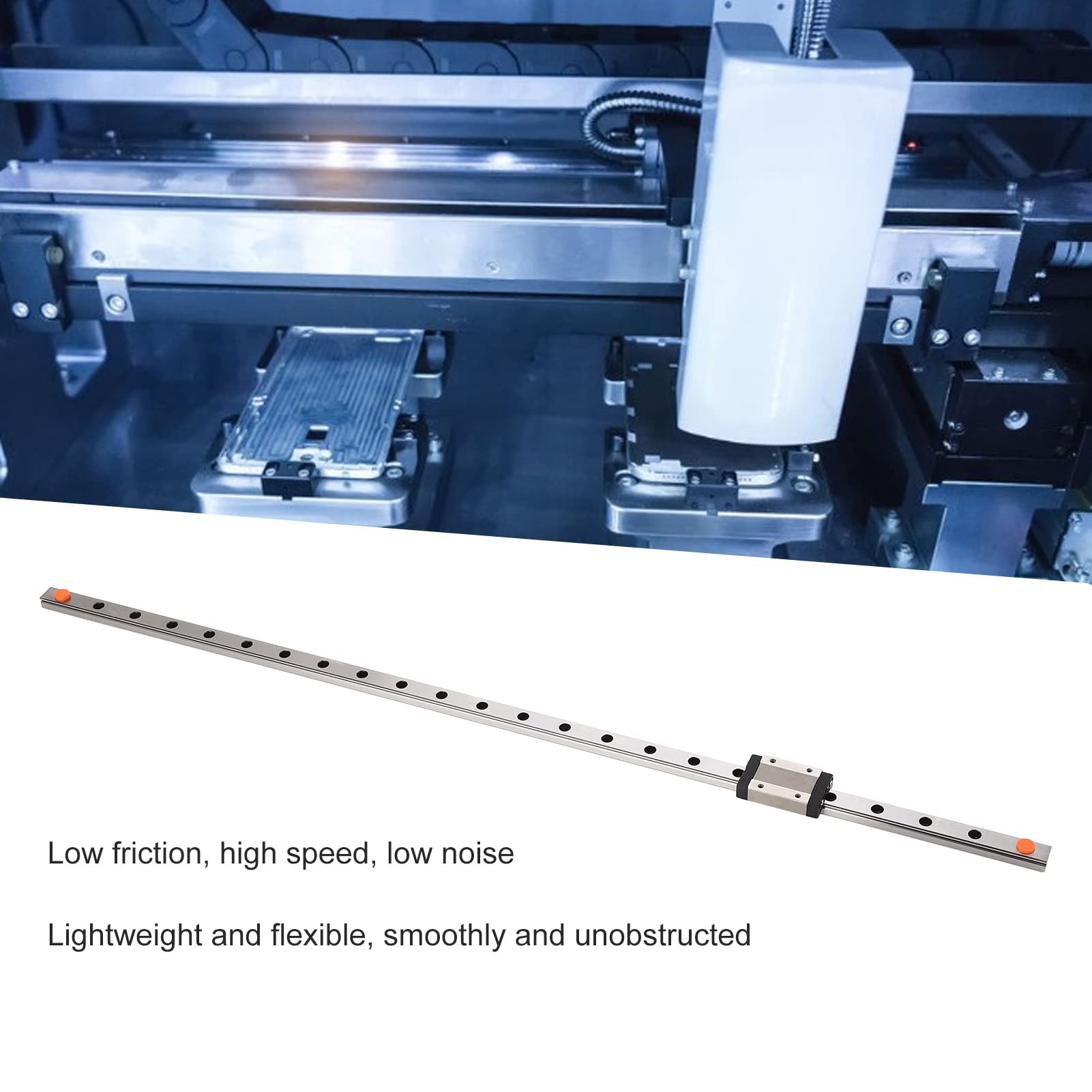 Guida Lineare, Guida Lineare 600 Mm MGN12H 600 1R Cuscinetto della Guida Scorrevole con Centraggio Automatico Posizionamento Preciso con Cursore, Guide di Movimento Lineare