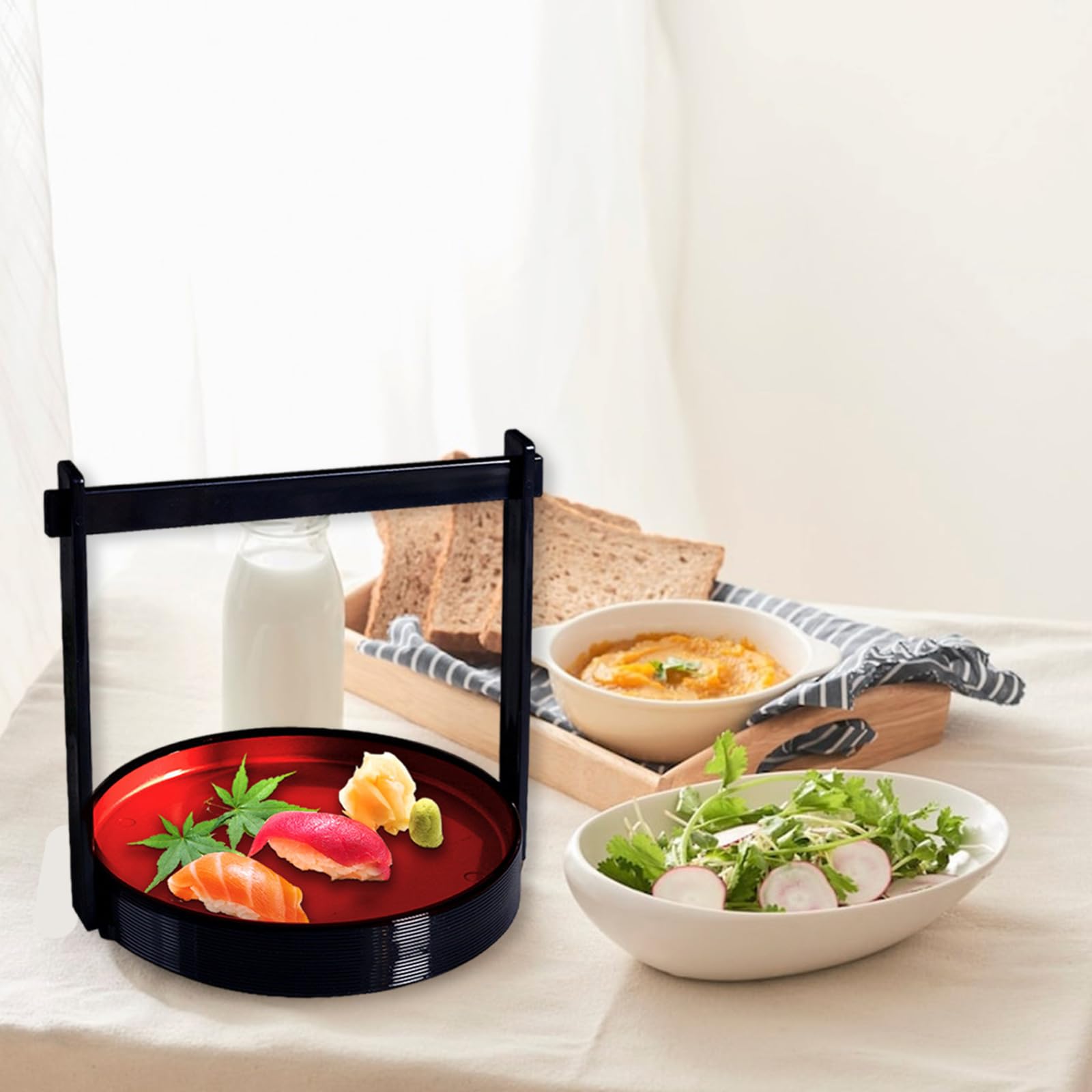 Générique Plateau de service de salade, panier de fruits, assiette à main, plateau de collations, de thé, vaisselle décorative pour la maison, assiette à Sushi Sashimi, service de Sushi