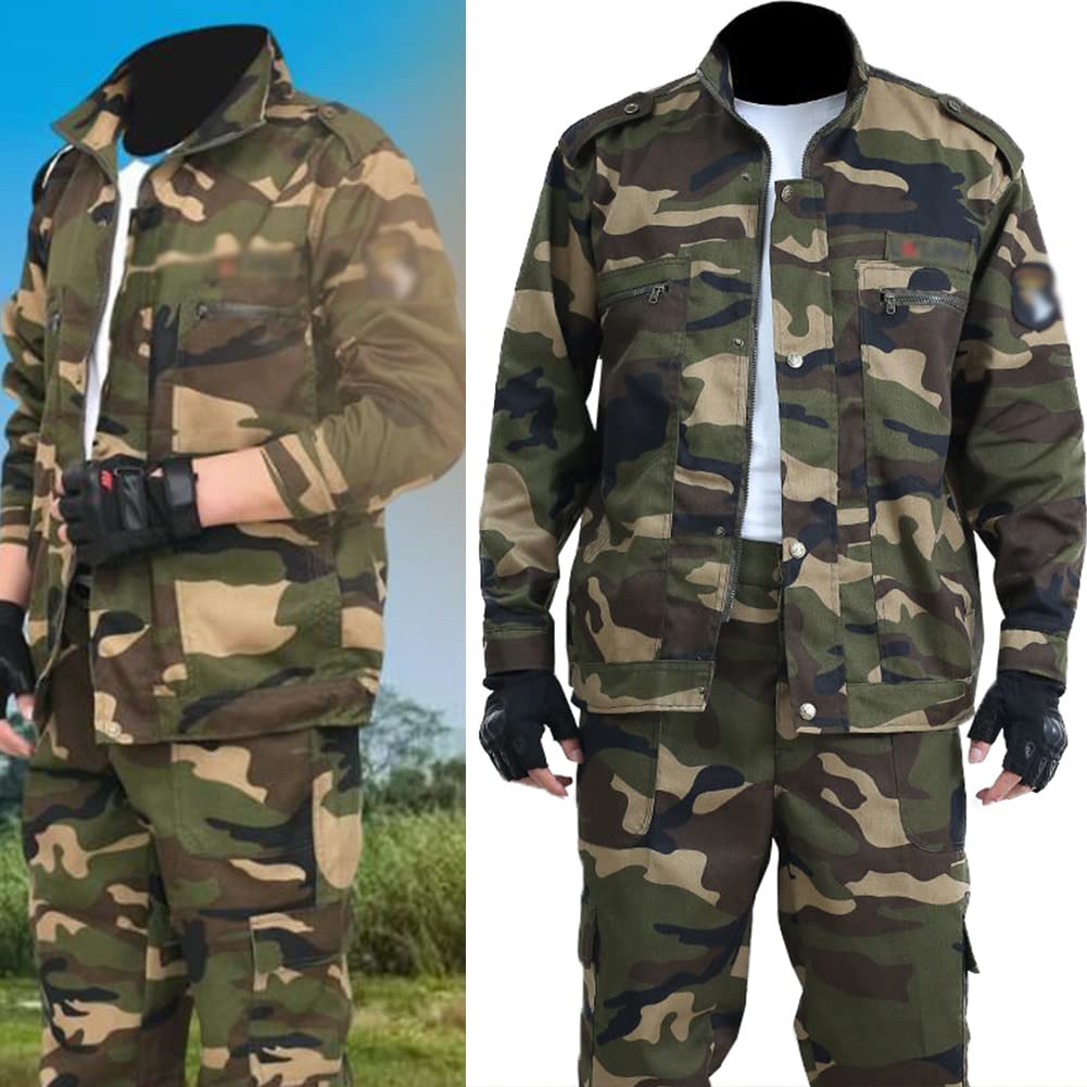 Militare tattico Mens Caccia BDU Uniforme, camicia militare giacca cappotto e pantaloni, tuta mimetica primavera e autunno.