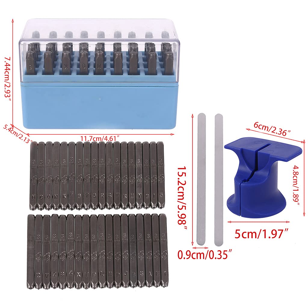 36-teiliges Metall-Stempel-Set mit Zahlen-Buchstabe zum Bedrucken von Metallrollenstempeln
