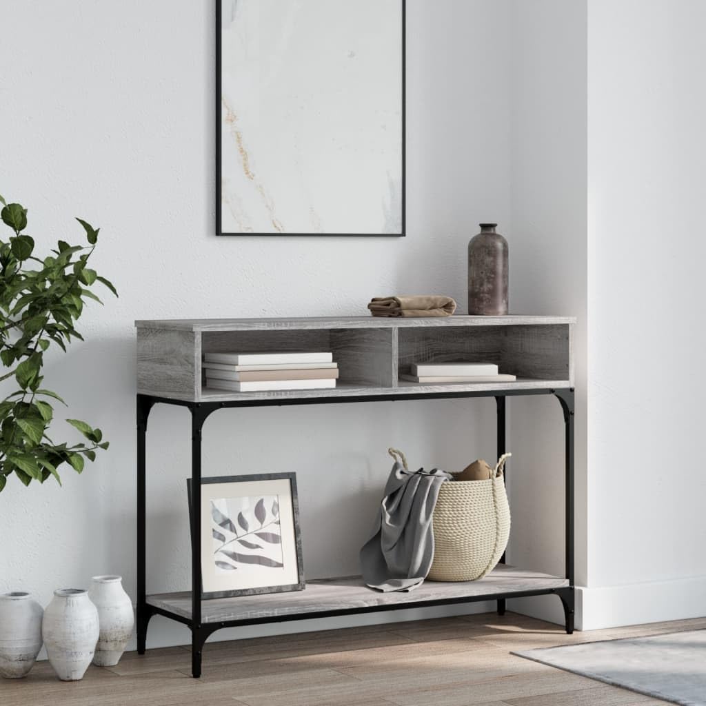 Tavolo consolle grigio Sonoma, 100 x 30,5 x 75 cm, in metallo