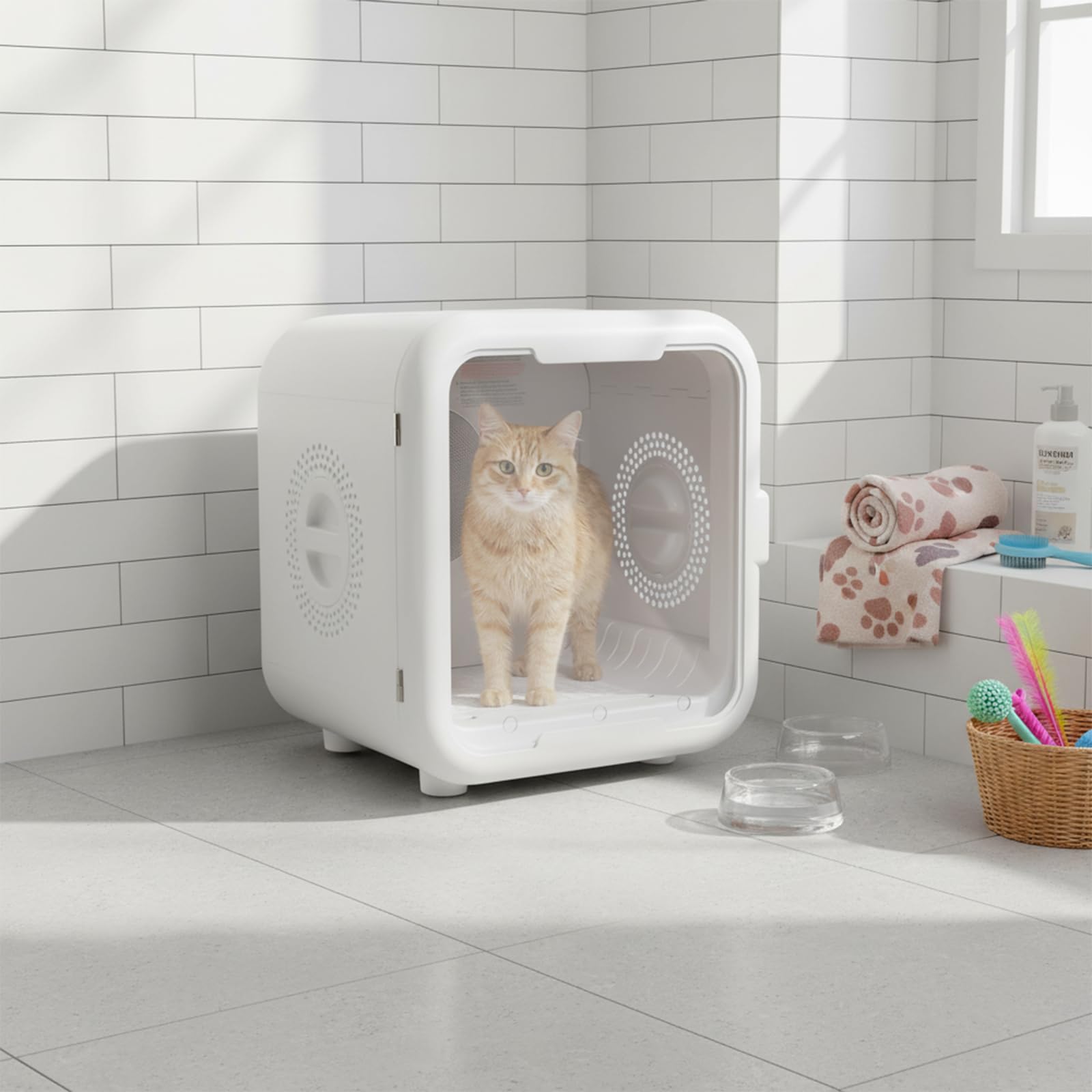 Asciugatrice automatica per animali domestici, 800 W, 22-45 °C, timer 10
