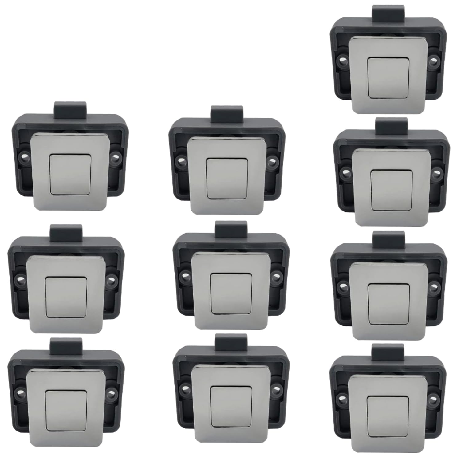 MTSmart RV Metal Push Button Cabinet Locks, Square RV Cabinet Locks for Motorhomes Caravans, Boats, Yachts, Marine