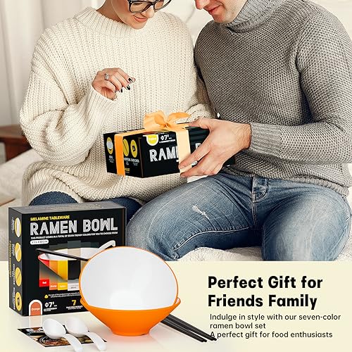 Ytlemon OC-3768892233 Ramen Bowls Set Of Plastic,2 Sets Of 20Oz Double-Sided Color Matching Serving Bowls With Chopsticks And Spoons For Salad Cereal,Essential Dinnerware For New Apartments Suitable As Housewarming Gifts thumb #5