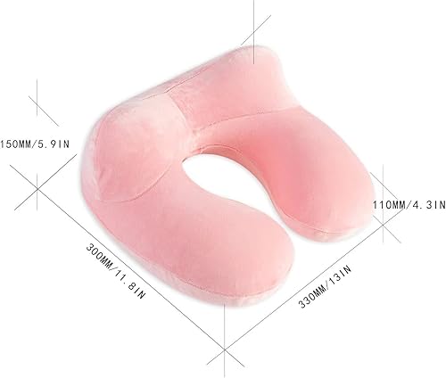 Miniatura 6 de Almohada inflable de viaje, soporte para el cuello para viajes, aviones, automóviles y oficinas con bolsa de transporte compacta, funda lavable de