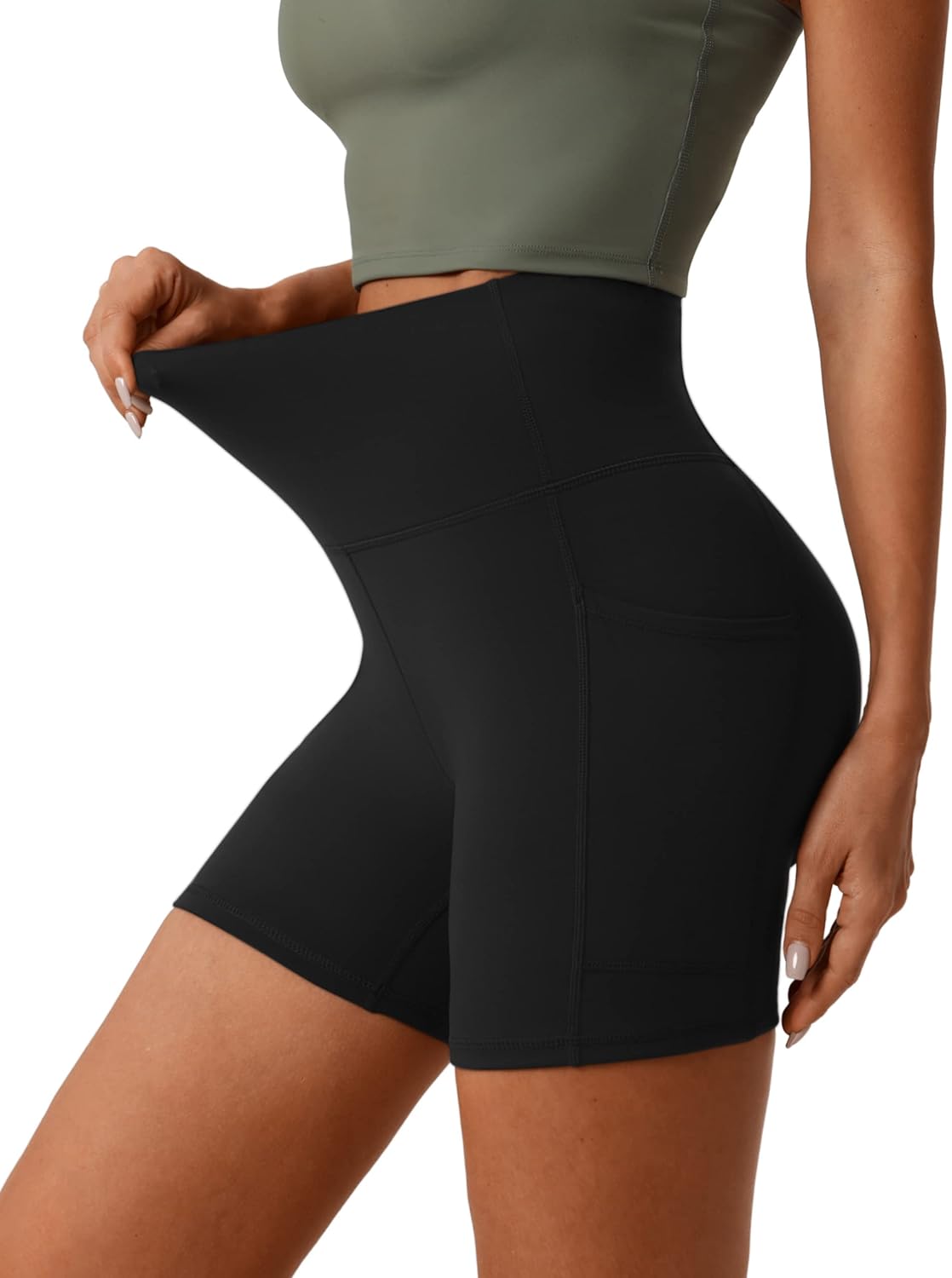 Desol High Waist Biker Shorts with Pockets, 5"/6"/8" Women Yoga Gym Shorts, Tummy Control Tight Shorts for Workout Running - Image 2