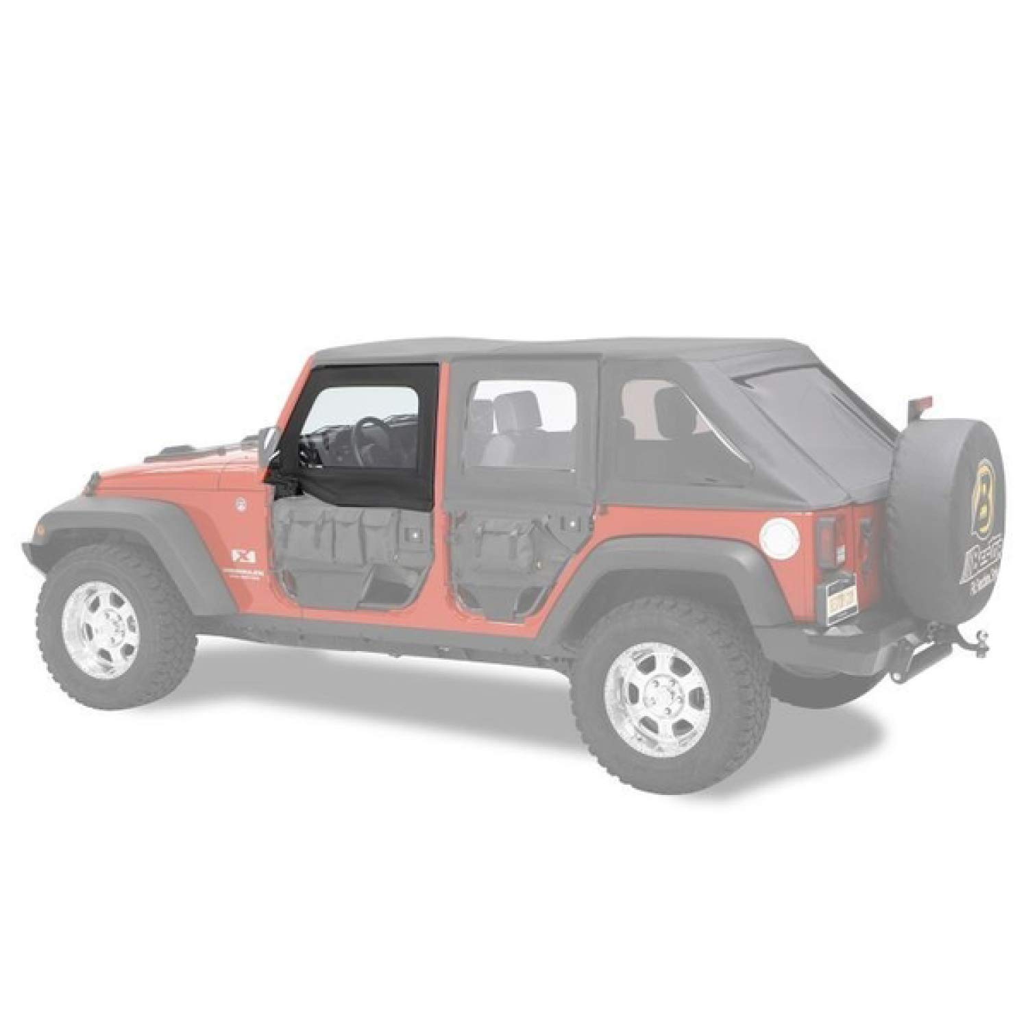 BestopElement Upper Doors - '20 Gladiator / '18-20 Wrangler JL (Front Doors; Black Twill)