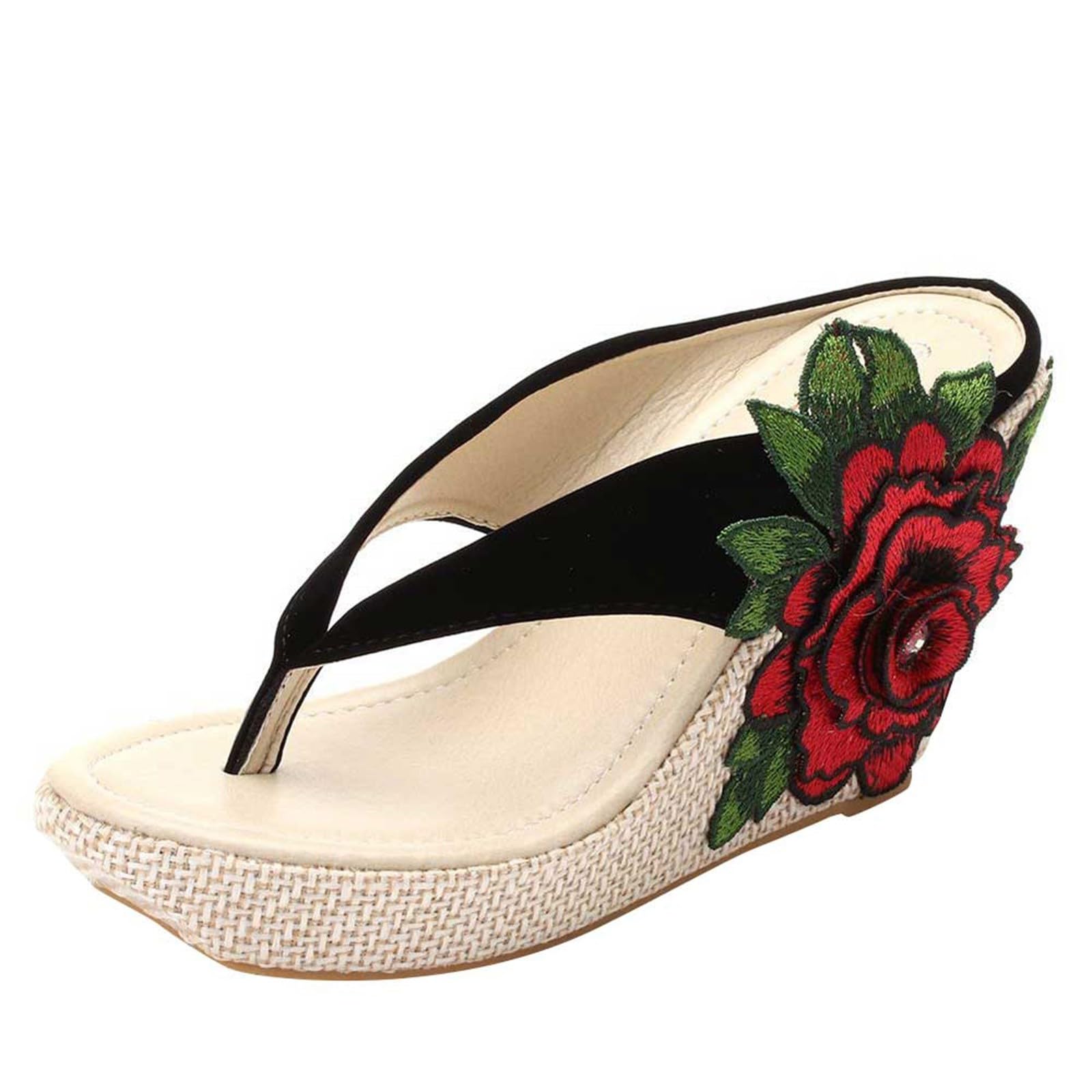Generico Infradito Donna Eleganti Comodi Sandali A Fiori Leggeri Traspiranti Antiscivolo Scarpe Donna Casual Supporto Arco Plantare Slip-On Punta Aperta Mare