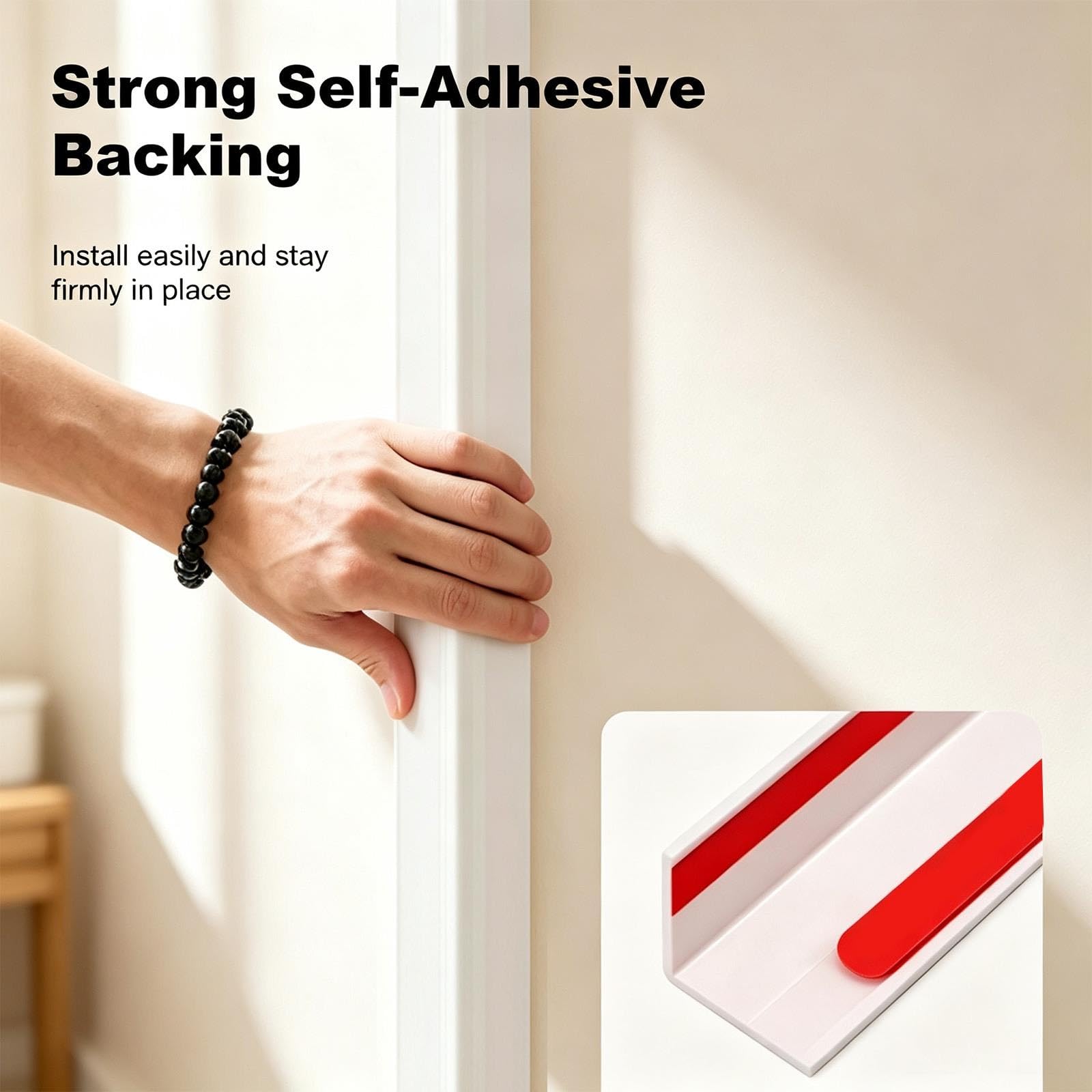 Protector PVC For Molduras Esquina Pared con Respaldo Adhesivo