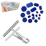 19 PCS Car Dent Puller Kit, Dent Removal Tools with T-Shape Puller, Paintless Dent Repair Tool, Dent Popper Dent Fixer, Universal Cold Glue Dent Puller for Car Dent Repaired (Silver & Blue)