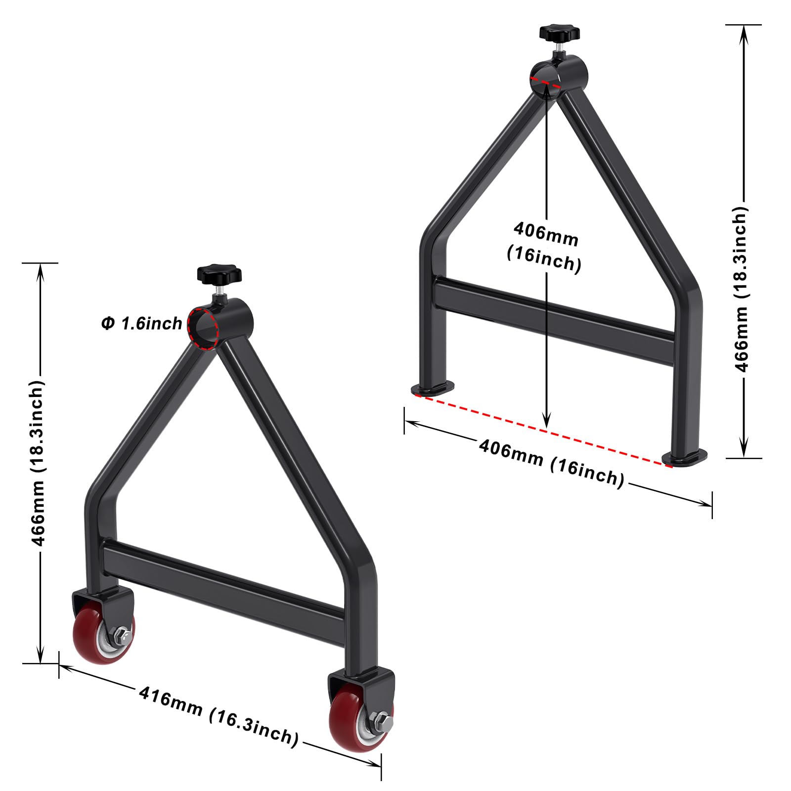 Porta bobine di filo, contenitore portatile per cavi, in acciaio completamente saldato, dispenser per bobine di diametro fino a 71 cm, capacità 99,8 kg, nero