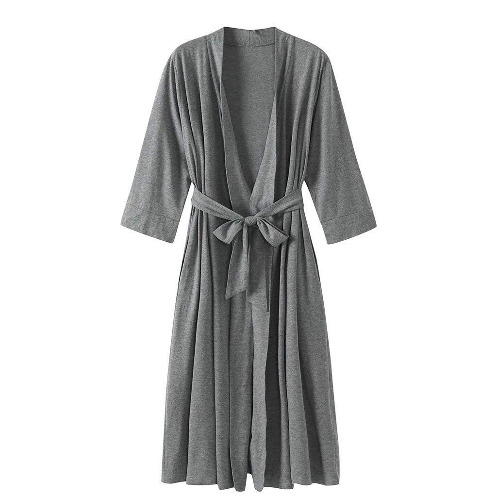 Szara suknia kimono damska szata kimono bielizna nocna bielizna nocna seksowna Mini bielizna nocna koszula nocna wygodny dorywczo miękki szlafrok ślubny (XXL)