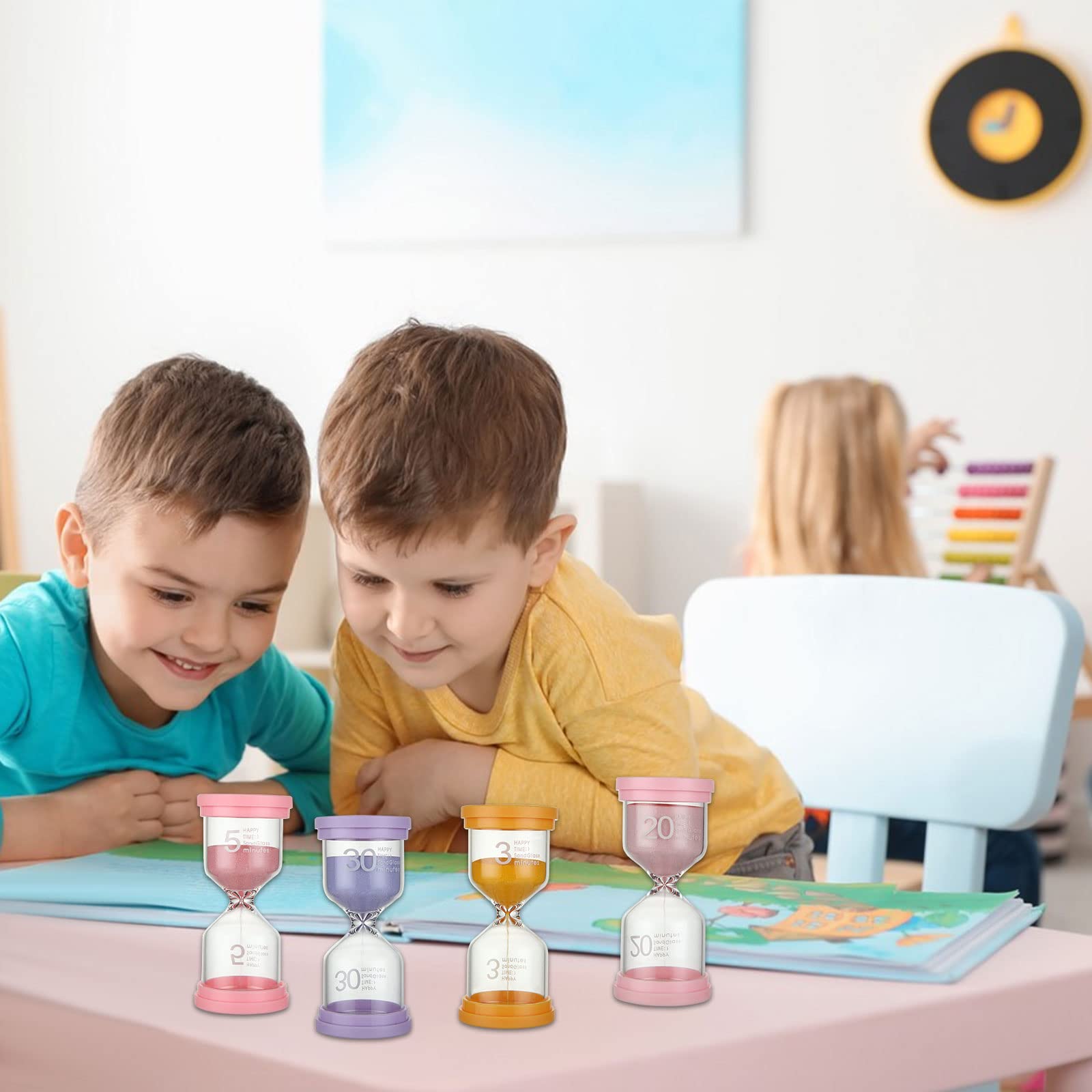 Clessidra Timer Clessidre Colorato Sabbia Orologio Clessidra Set 1,3,5,10,15,30,45,60 minuti Perfette in casa,Classe,Cucina,Gli Sport e i Giochi,Giochi e Ufficio Timer