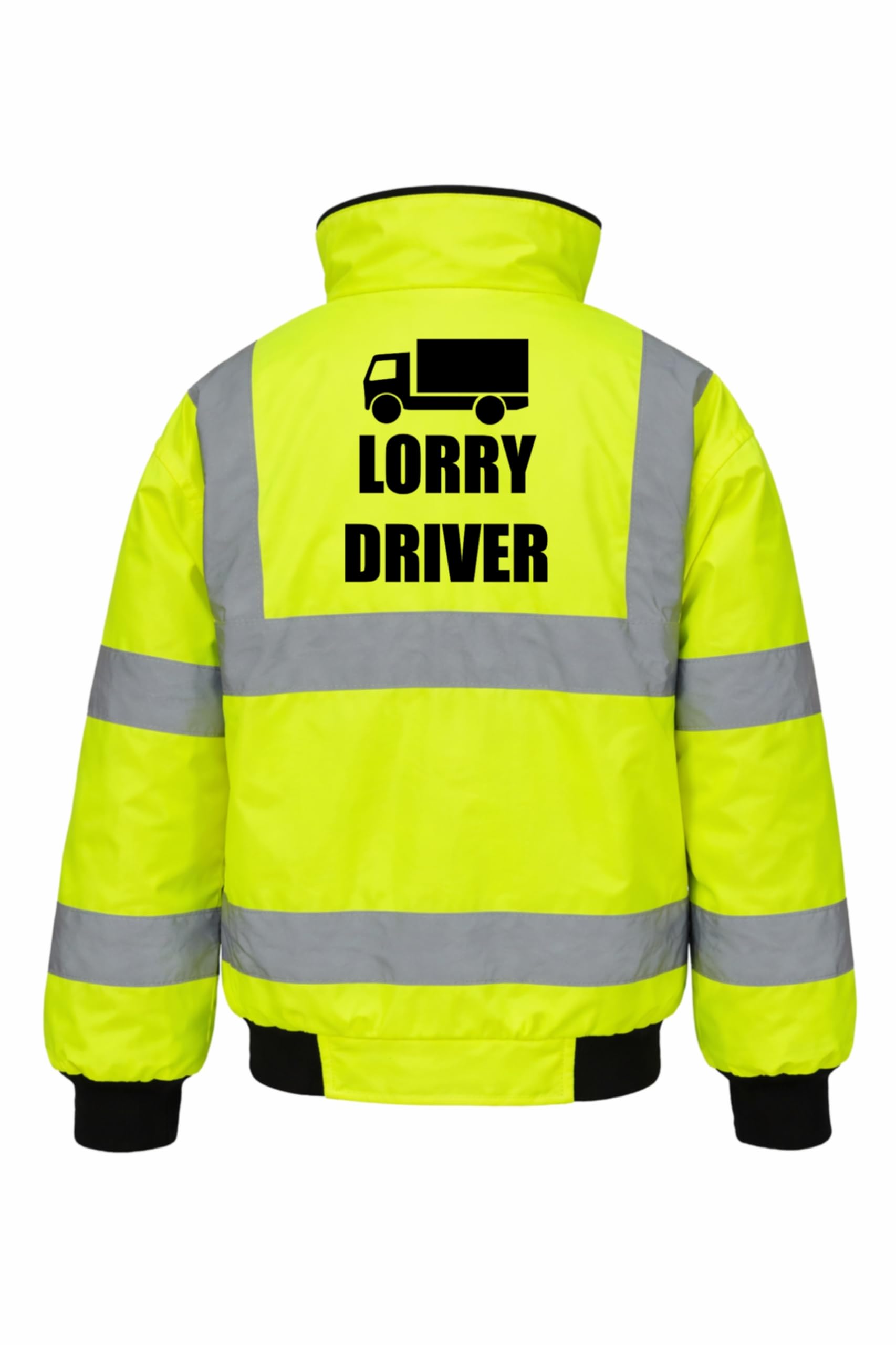 Brook Hi Vis Uk Unisex Kids Yellow Lorry Driver Kids Hi Vis Bomber Jacket, Reflective High Visibility Safety Childs Coat, By Brook Hi Vis, Small 4-6 Years