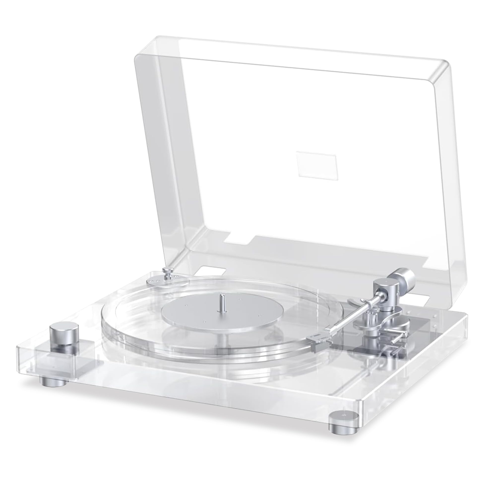 Vinyl Record Player,Transparent Acrylic Bluetooth Turntable with Magnetic Cartridge, 2-Speed Belt-Drive, Stylish Clear Vinyl Record Player for Home Decor & Gifts for Music Lovers, Aux-in Functionality