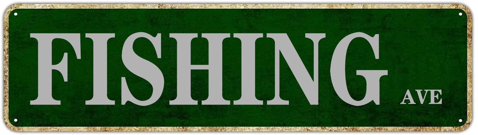 Fishing Ave Retro Tin Signs Aluminum Metal Sign for Women Men Home Kitchen Garden Wall Coffee Decor 4x16 Inch